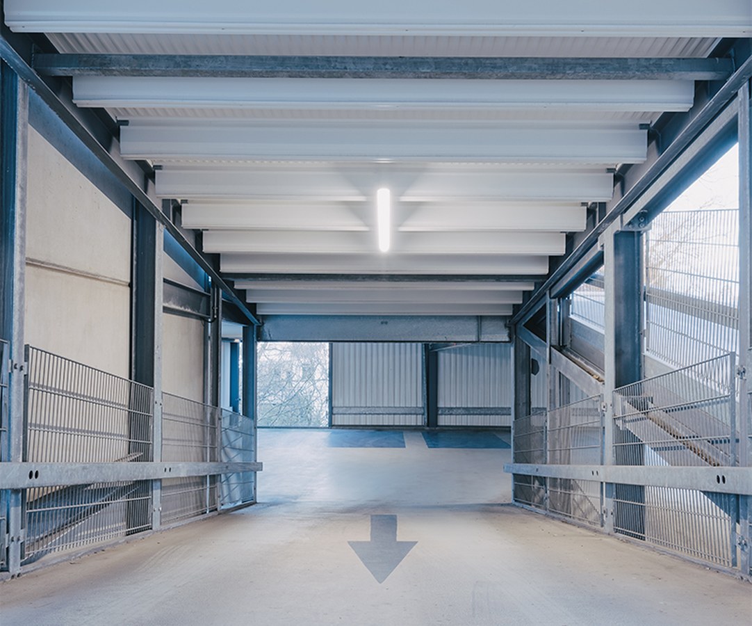 Einfahrt im Stadtparkhaus Eschweiler